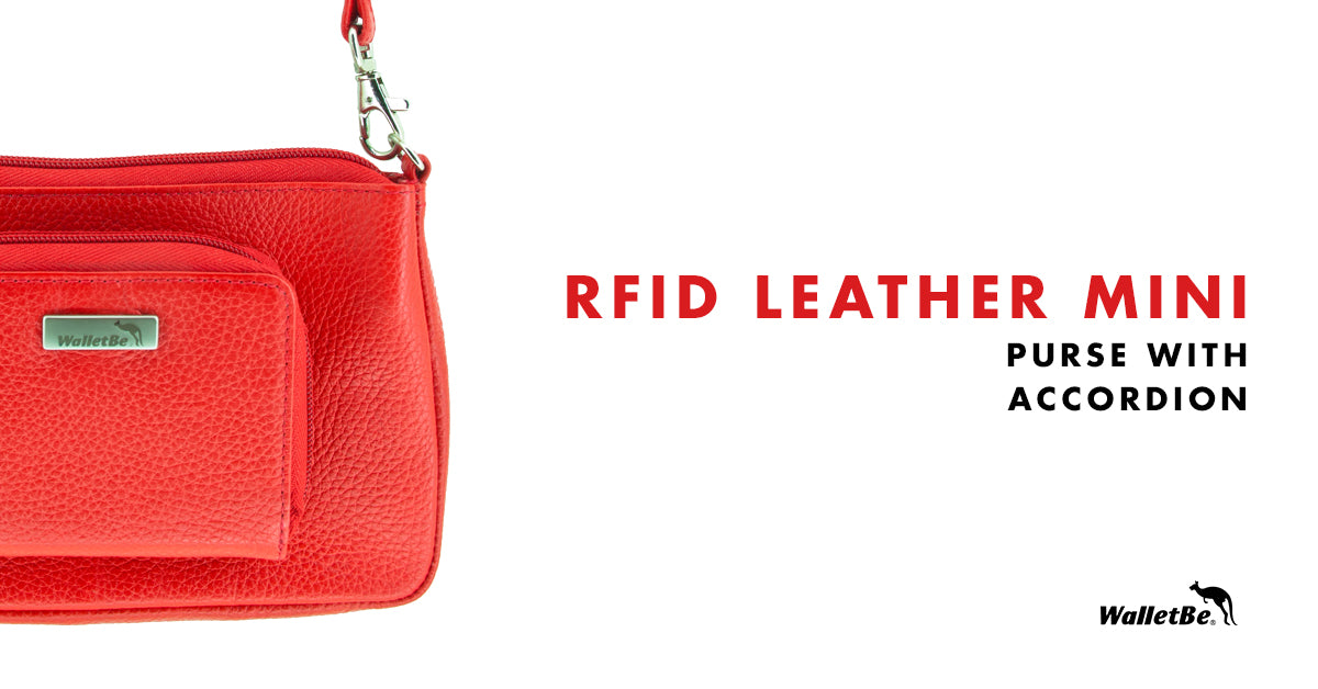 RFID Leather Mini Purse with Accordion