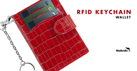 Keychain Croco Leather Wallet RFID