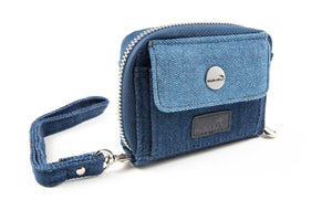 Denim RFID Cash Card Coin Accordion Clutch