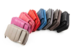 Leather Crossbody RFID Cell Phone Wallet Purse (Pebbled)