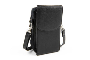 Leather Crossbody RFID Smart Phone Accordion Wallet Purse